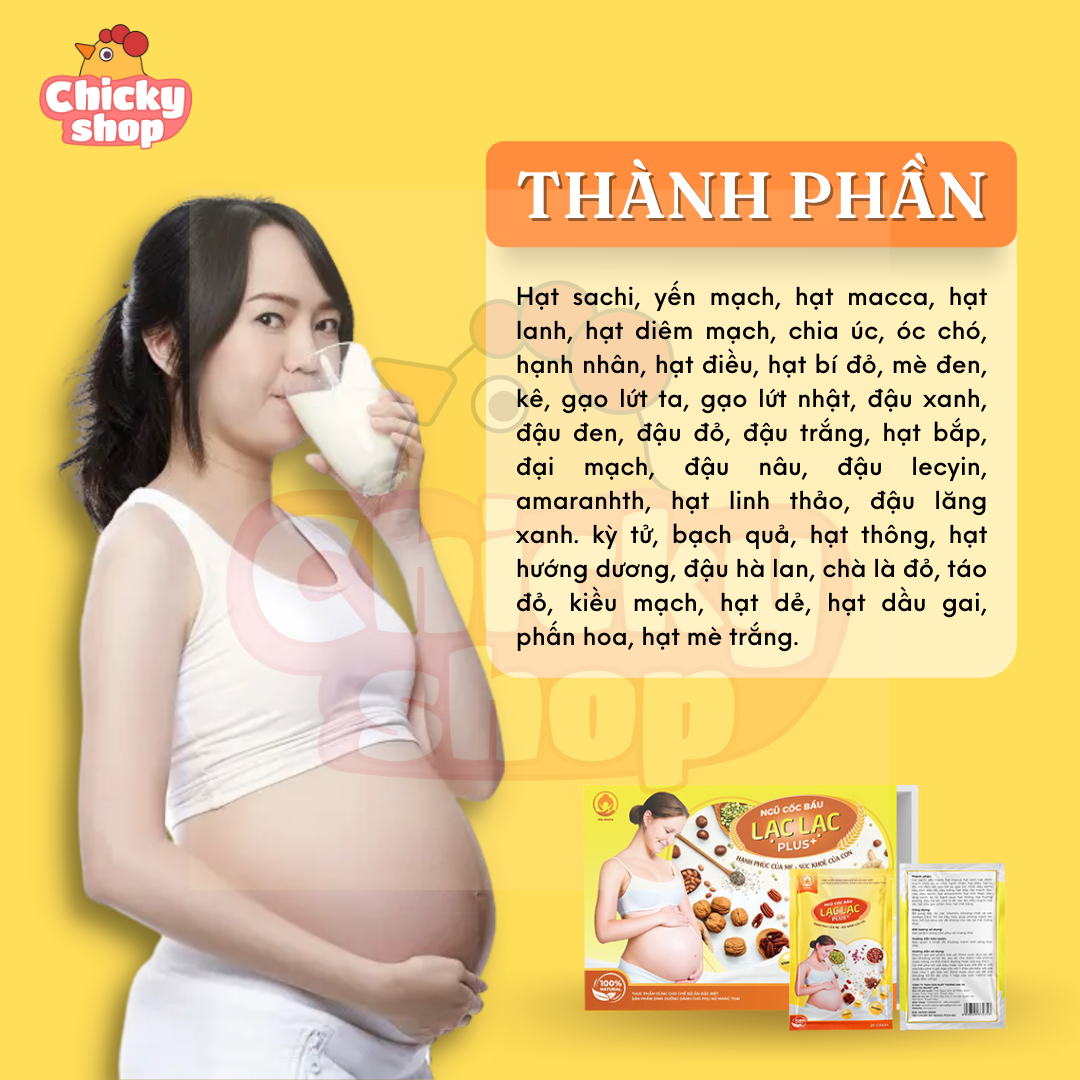 Ngũ cốc bầu siêu dinh dưỡng Lạc Lạc giảm ốm nghén, giúp xương của bé phát triển toàn diện, vào con nhiều hơn vào mẹ