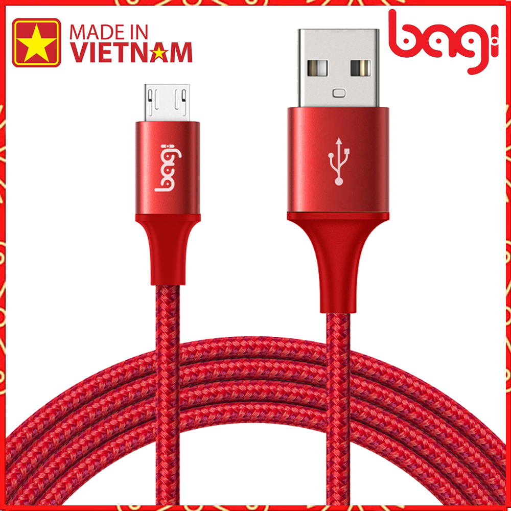 Cáp dù sạc nhanh Mciro USB Bagi dài 2m MS200 - Hàng chính hãng