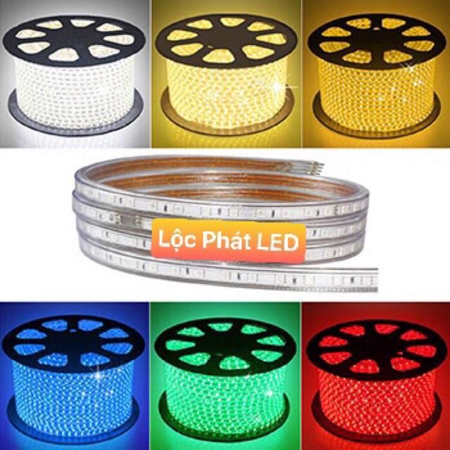 Đèn LED dây 5050 dán 5 mét ống nhựa 220v tặng kèm 1 dây nguồn tốt
