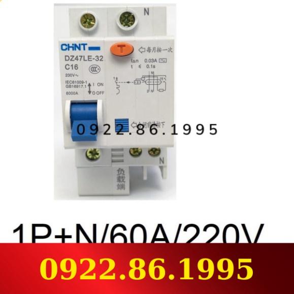 HàngNeW Chint Aptomat chống dò NXBLE-32 chống giật điện RCBO 1P+N mới