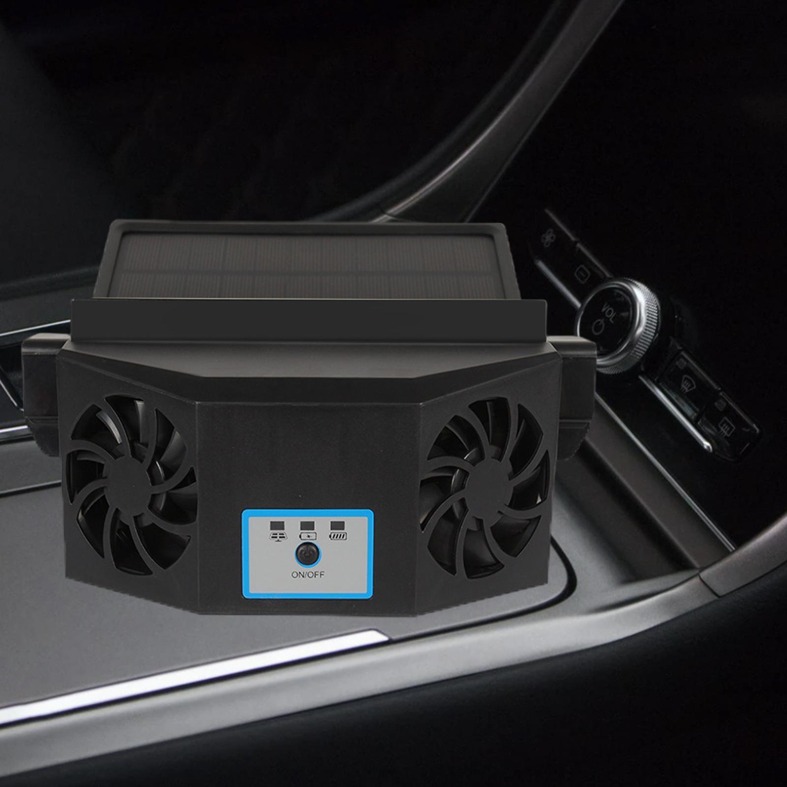 Car Exhaust Fan Solar/USB Dual Charging Auto Air Vent Cooling Fan