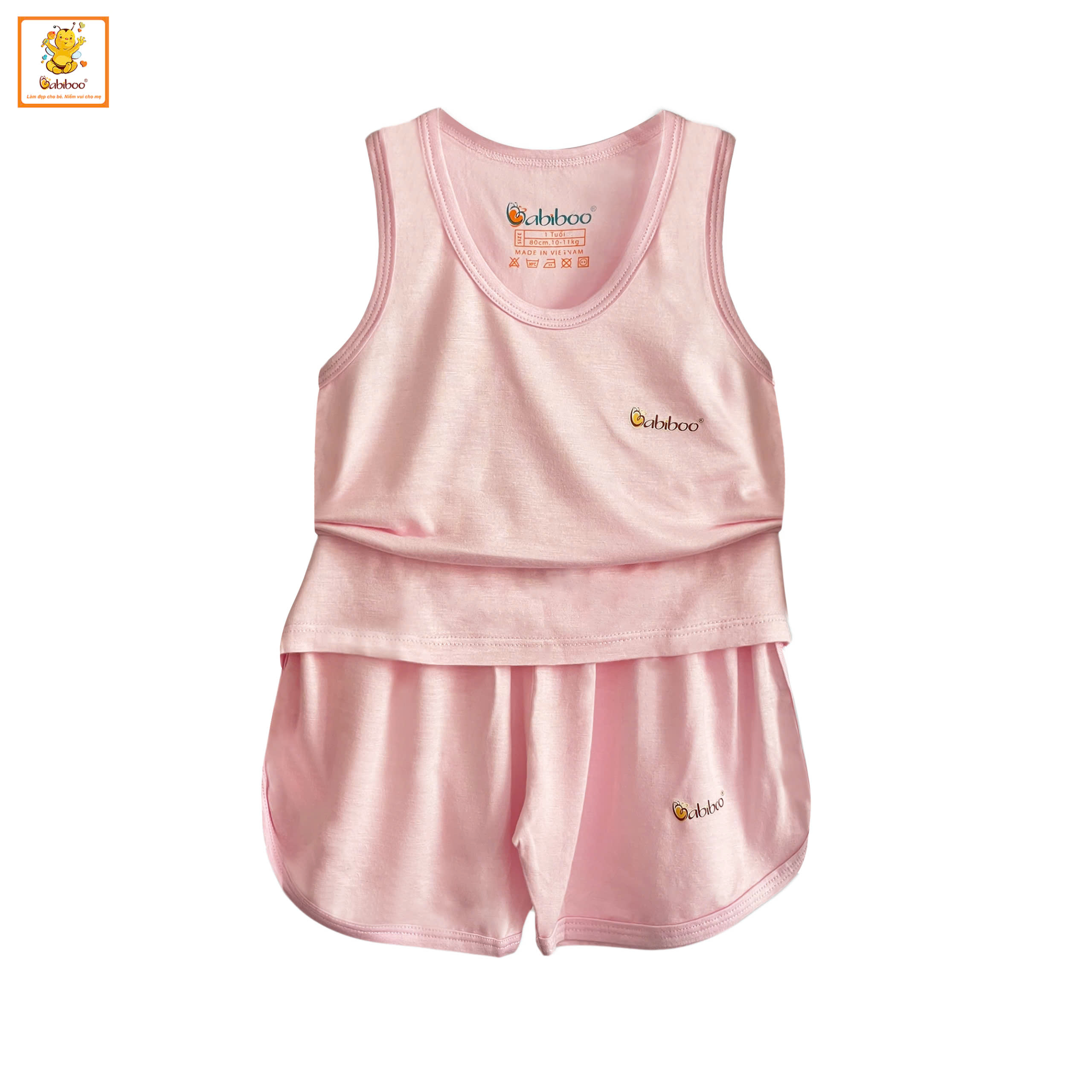 Đồ bé trai Babiboo áo thun ba lỗ, chất vải Viscose thoáng khí ,mát mẻ (6kg- 18kg ) BTK42