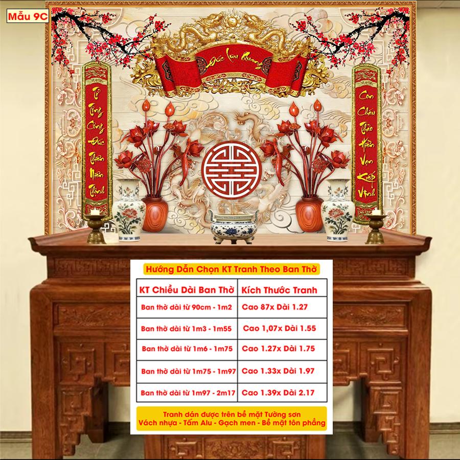 Tranh Lụa Dán Tường Phòng Thờ Cao Cấp 6 – In Sắc Nét – Tặng Keo Dán, Giá Tận Xưởng - Mẫu 8C