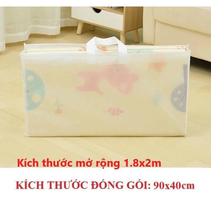 Thảm xốp xpe cho bé gấp gọn tấm lót trải sàn 2 mặt chống thấm chống trơn hàn quốc phủ silicon 1m8 2m