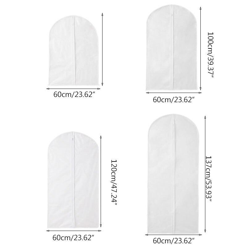 5PC/SET Clothing Covers Clear Suit Bag Moth Proof Garment Bags Breathable Zipper Dust Cover Storage Bags for Suit Dance Clothes