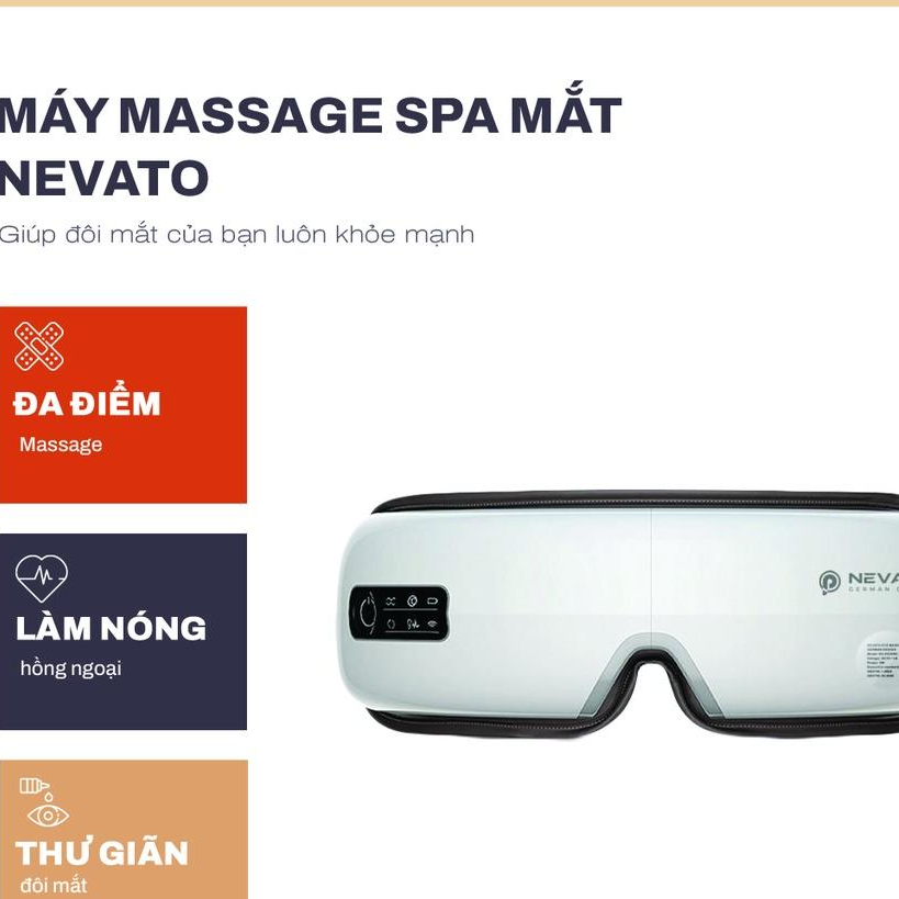 Máy Massage Mắt Cao Cấp NEVATO Thiết Kế Từ Đức