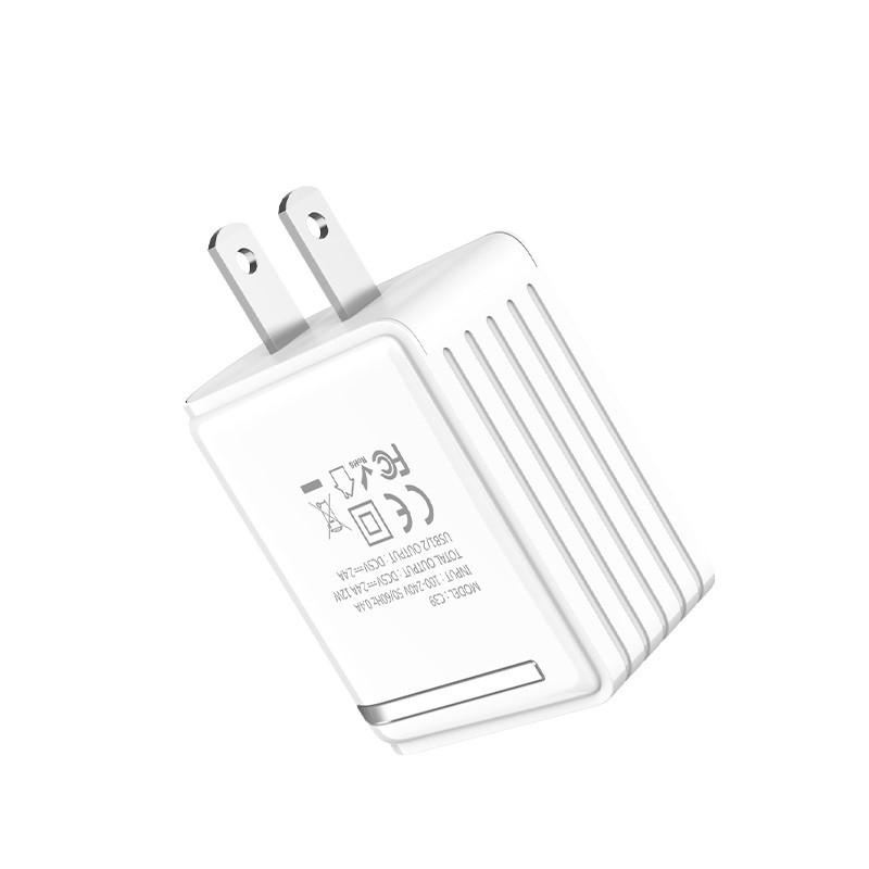 Sạc Hoco C39, sạc nhanh 2 cổng USB đầu ra 2.4A, màn Hình Led - Hàng chính hãng