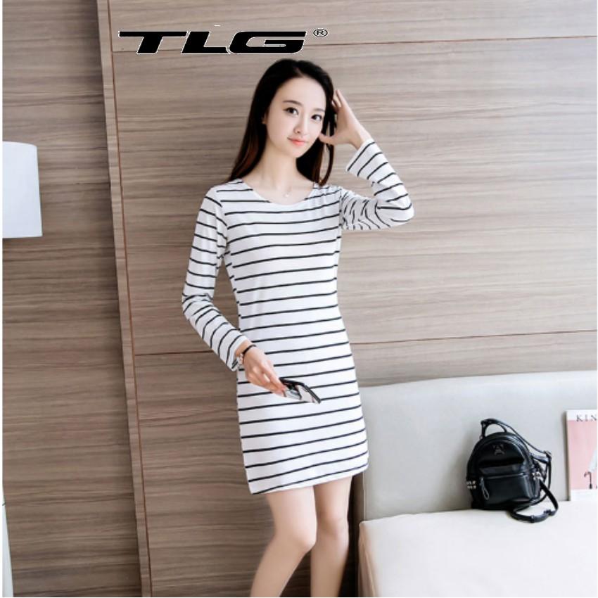 Đầm Suông Sọc Ngang Thời Trang Cao Cấp TLG 206342