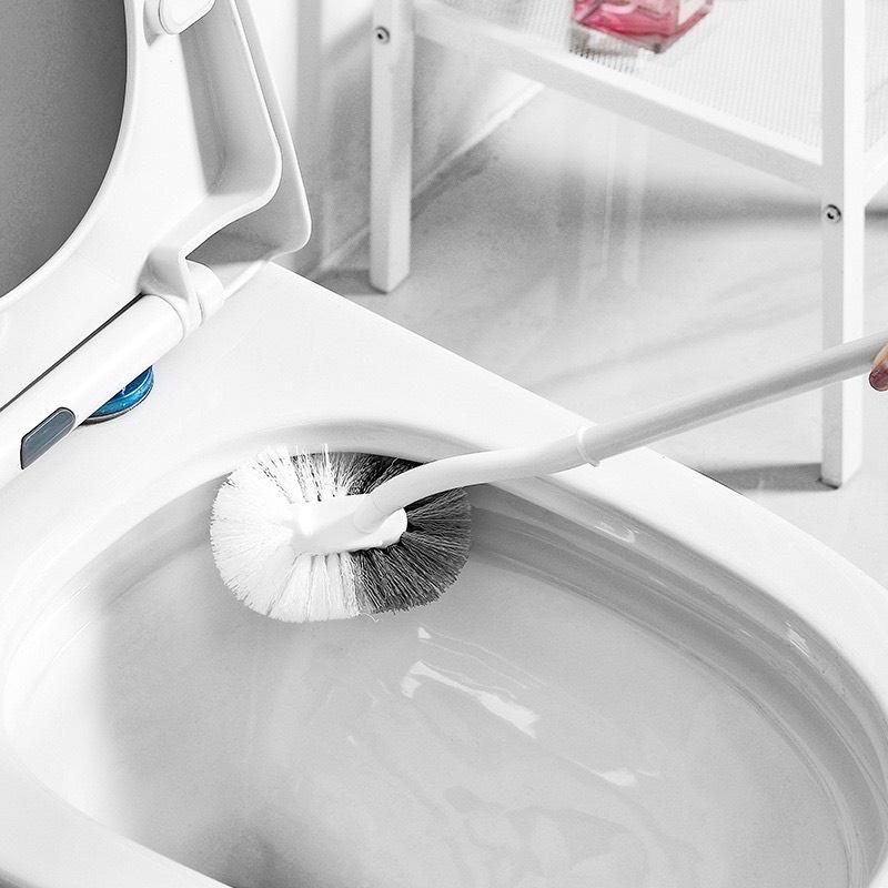 Bàn Chải Cọ Toilet Cán Dài - Chổi Chà Rửa Bồn Cầu Nhà Vệ sinh Bền Đẹp Mềm Mại (Tặng Móc Treo)