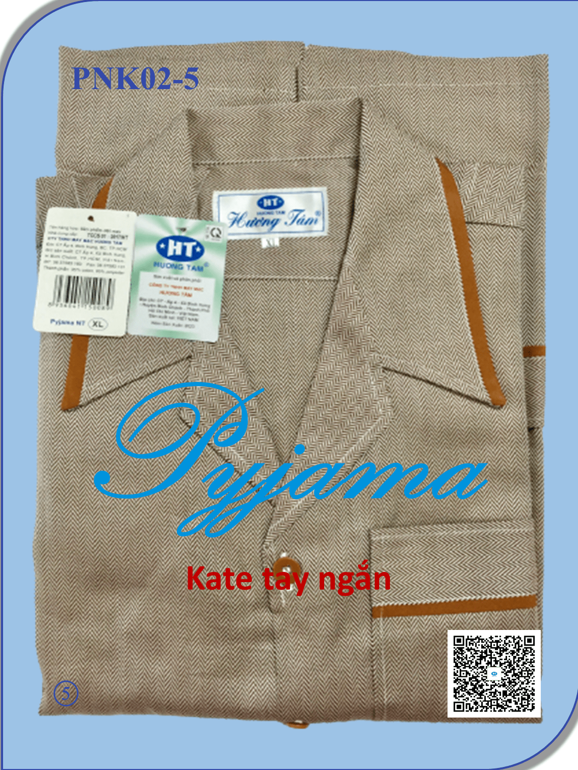 Bộ Pyjama HUONGTAM Kate  tay ngắn nam cao cấp(PNK02). Chất liệu Kate loại tốt:  mềm mại, thoáng mát, không phai màu