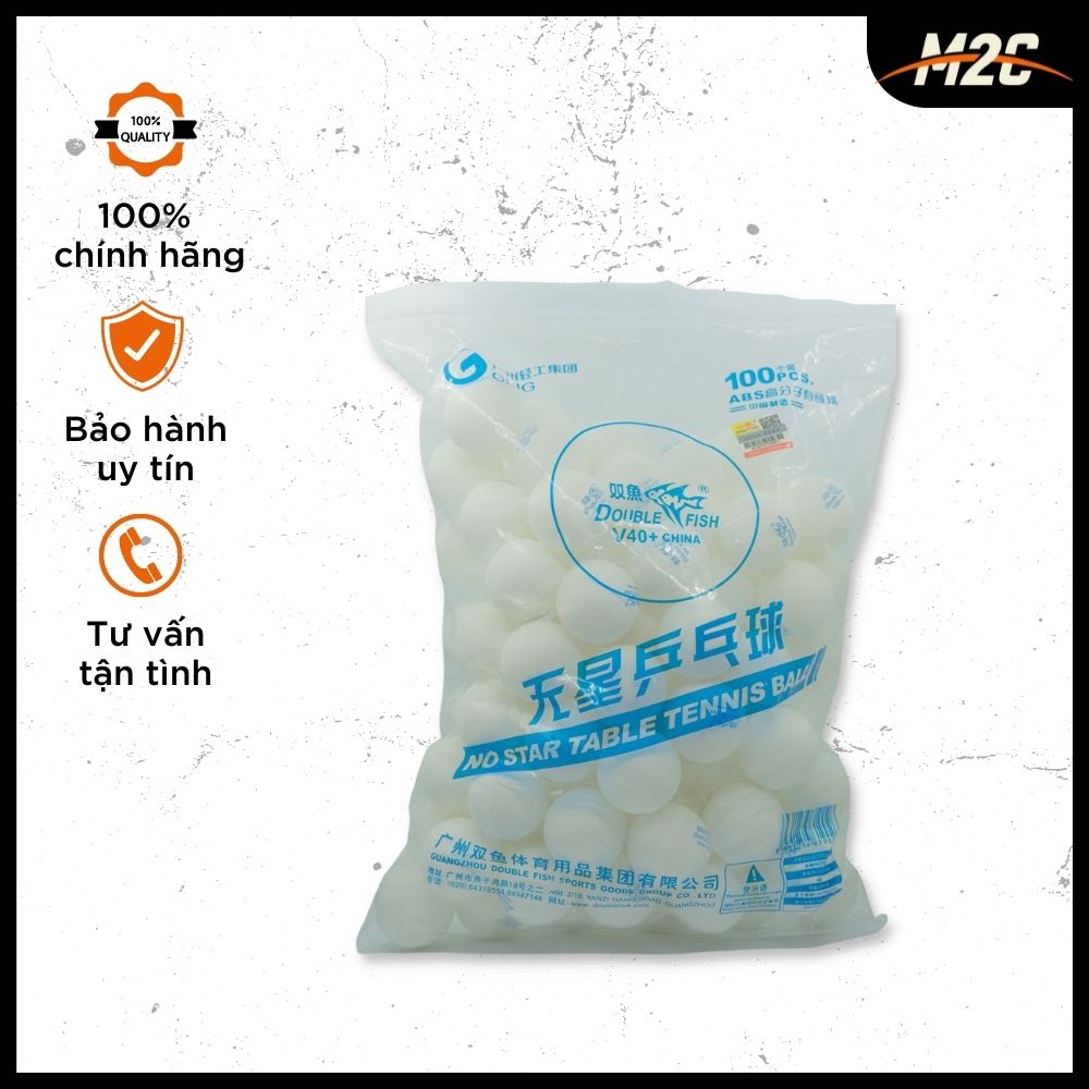 Quả Bóng Bàn Double Fish V40+ 0 Sao Hộp 100 Quả Bền Chắc, Thích Hợp Để Tập Luyện