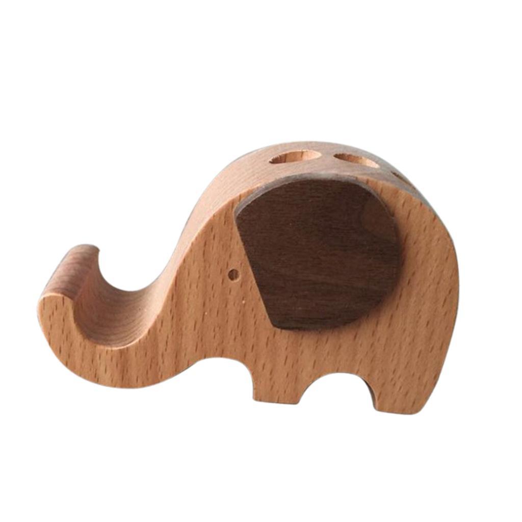 2xSolid Wood Animal Moible Phone Holder Desk Stand Holder for Phone Tablets d