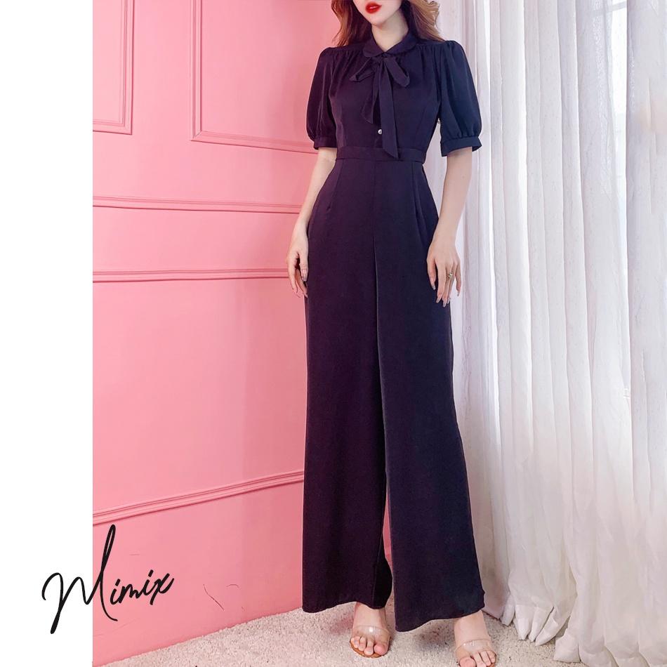 Jumpsuit đồ bay áo liền quần trơn cổ sen MIMIX BM4220