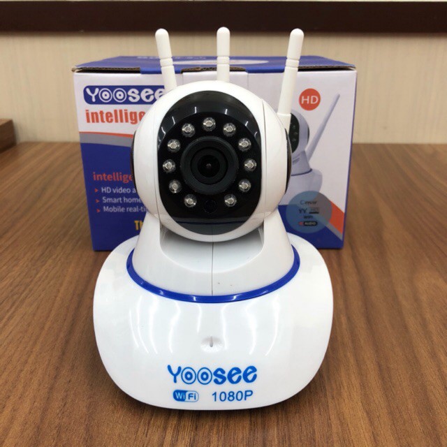 Camera IP Wifi trong nhà đàm thoại 2 chiều Yoosee 3 Anten Full 1080P + Tặng thẻ nhớ 32G - Hàng nhập khẩu