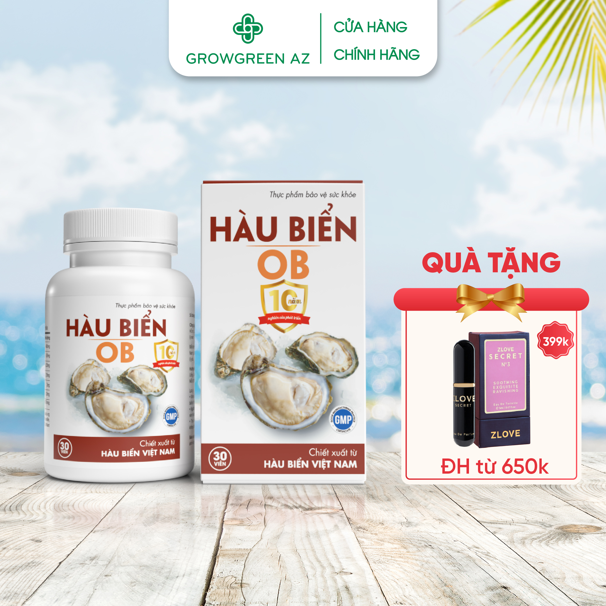 [COMBO 2 HỘP] Thực phẩm bảo vệ sức khỏe Hàu Biển OB - tăng cường sinh lực, bền sinh lý - 2 hộp x 30 viên