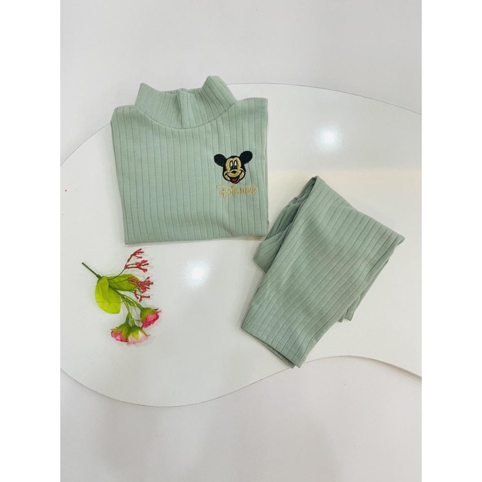 Bộ len tăm cổ 3 phân cho bé