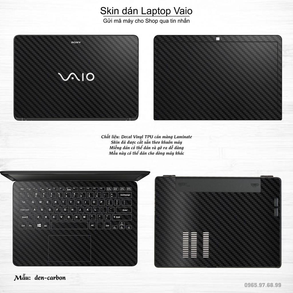 Skin dán Laptop Sony Vaio màu đen carbon (inbox mã máy cho Shop)