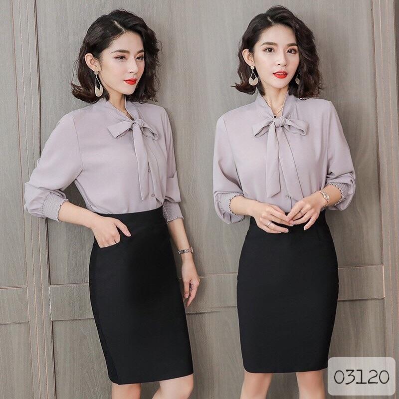 CHÂN VÁY BÚT CHÌ CÔNG SỞ XẺ TÀ SAU CÓ TÚI Ở 2 Bên có size XS đến BIG SIZE