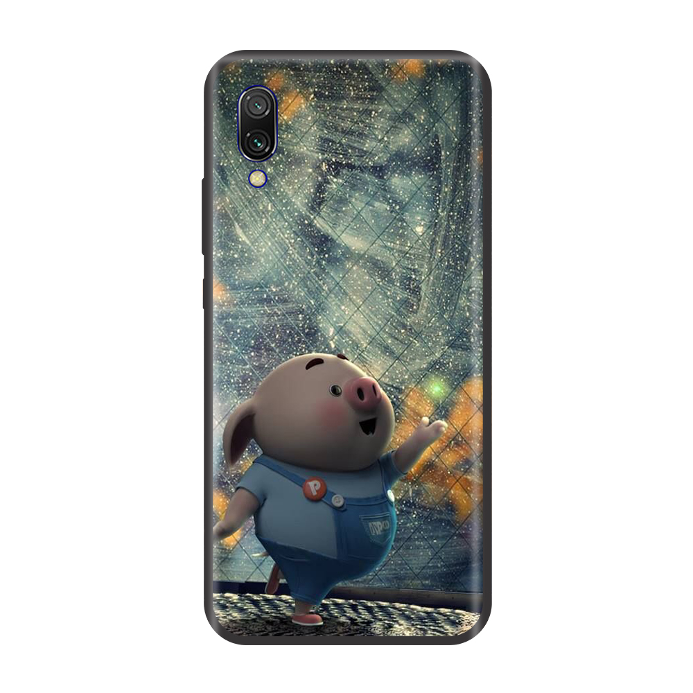 Ốp lưng TPU viền dẻo cho điện thoại XIAOMI REDMI 7 Hình Heo Con Chạy Bộ
