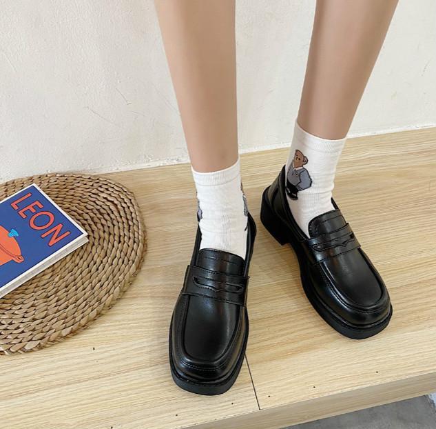 Giày Đế Dày Phong Cách Anh Quốc Đáng Yêu Dễ Thương Cho Nữ