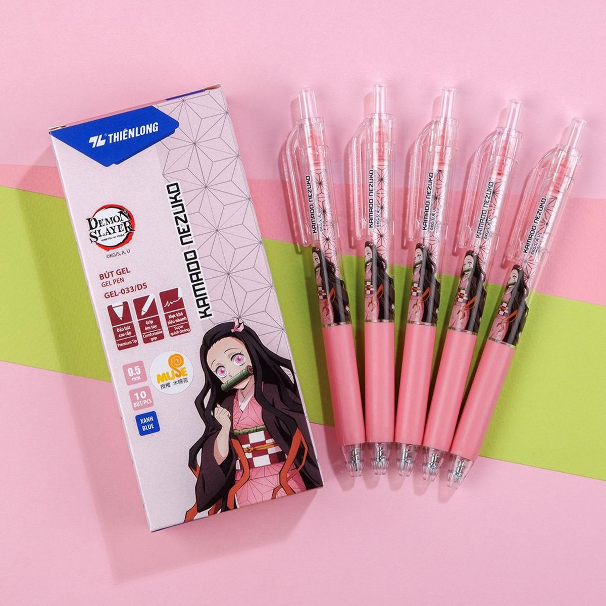 Bút Gel Quick Dry 0.5 mm - Phiên Bản Đặc Biệt Demon Slayer - Thiên Long GEL-033/DS - Mực Xanh - Kamado Nezuko