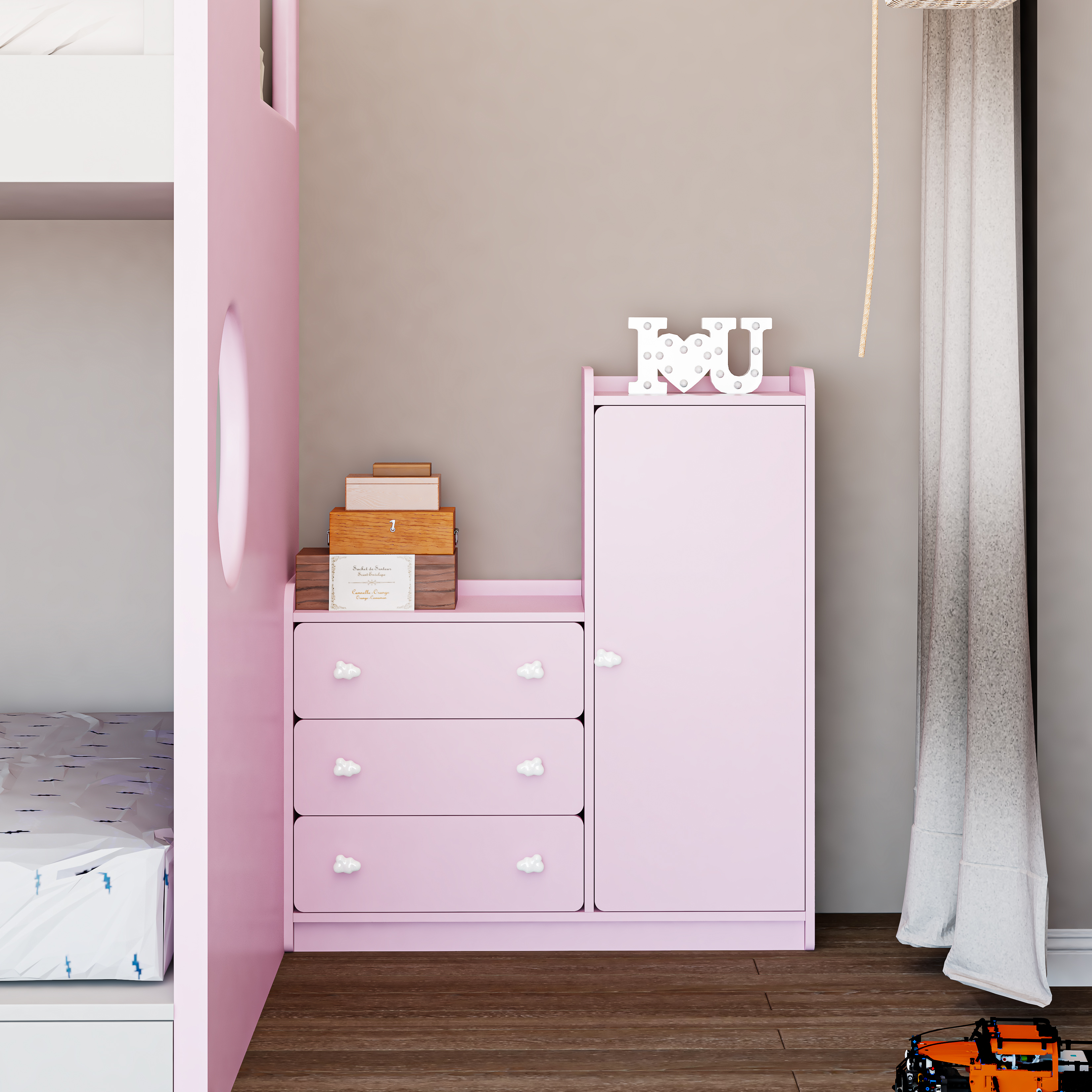 [Happy Home Furniture] KID, Tủ lưu trữ - 3 ngăn kéo cho trẻ em, 100cm x 32cm x 110cm ( DxRxC), THK_166