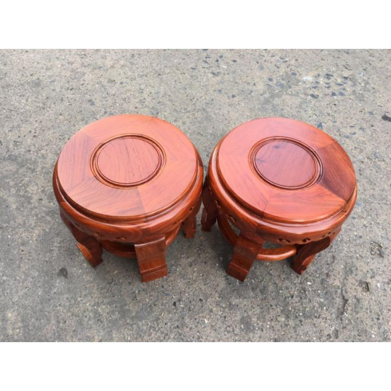 Đôn tròn gỗ hương,kỷ tròn, đế kê tượng, lục bình, trang trí kt 30x30cm