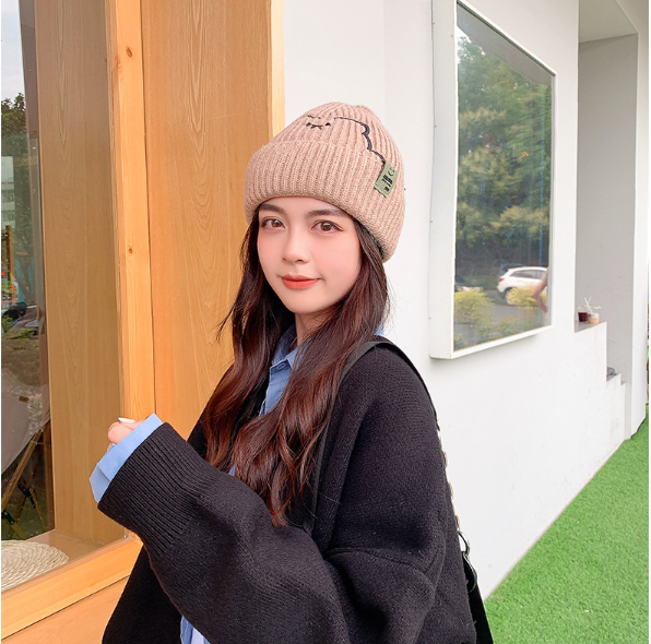 Nón len đội đầu nữ hình Gấu cute dáng beanie trùm tai thời trang mùa đông đẹp rẻ đi học đi chơi