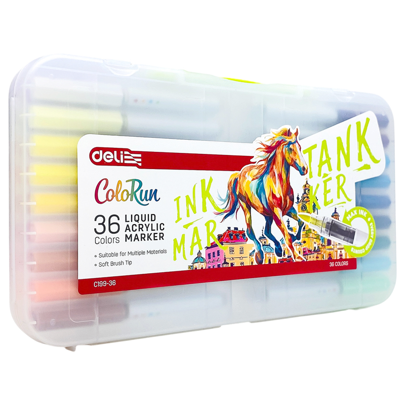 Deli - Hộp 36 Bút Acrylic Marker Mực Lỏng EC199-36