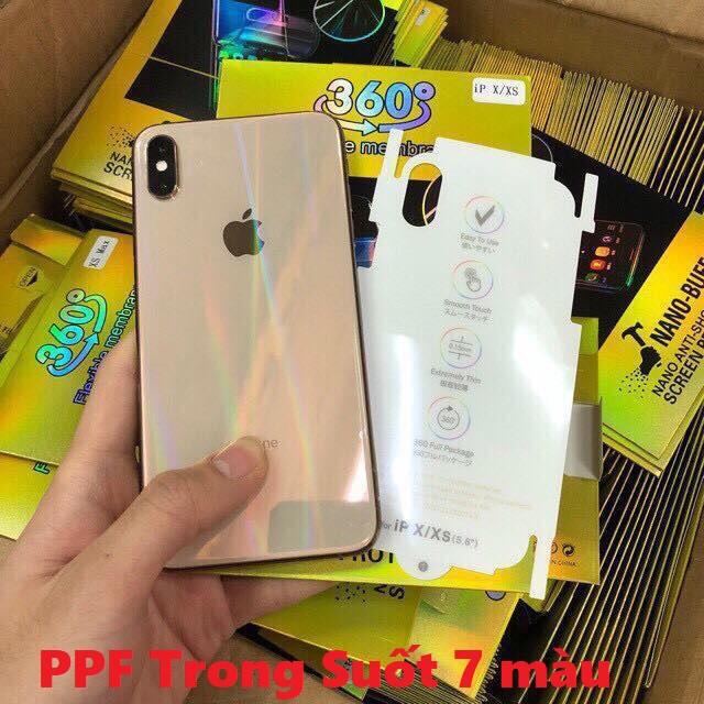 Miếng dán mặt sau lưng PPF full viền chống xước cho iphone 6 7 8 6 plus 7 Plus 8 Plus X Xr XsMax