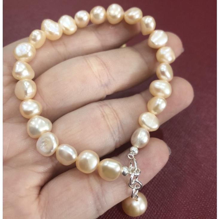 Vòng Tay Hạt Dẹt Màu Cam Dễ Thương - Trường Thịnh Ngọc Trai