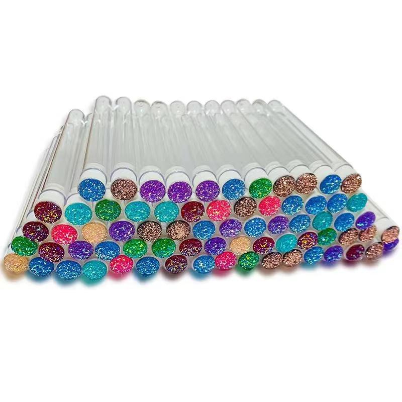 Bộ 50 Lần Mi Bàn Chải Riêng Biệt Thiết Kế Ống Có Thể Tái Sử Dụng Kim Cương Duyên Dáng Đầy Màu Sắc Dưới Mascara Chải Lông Mày Dính Ống