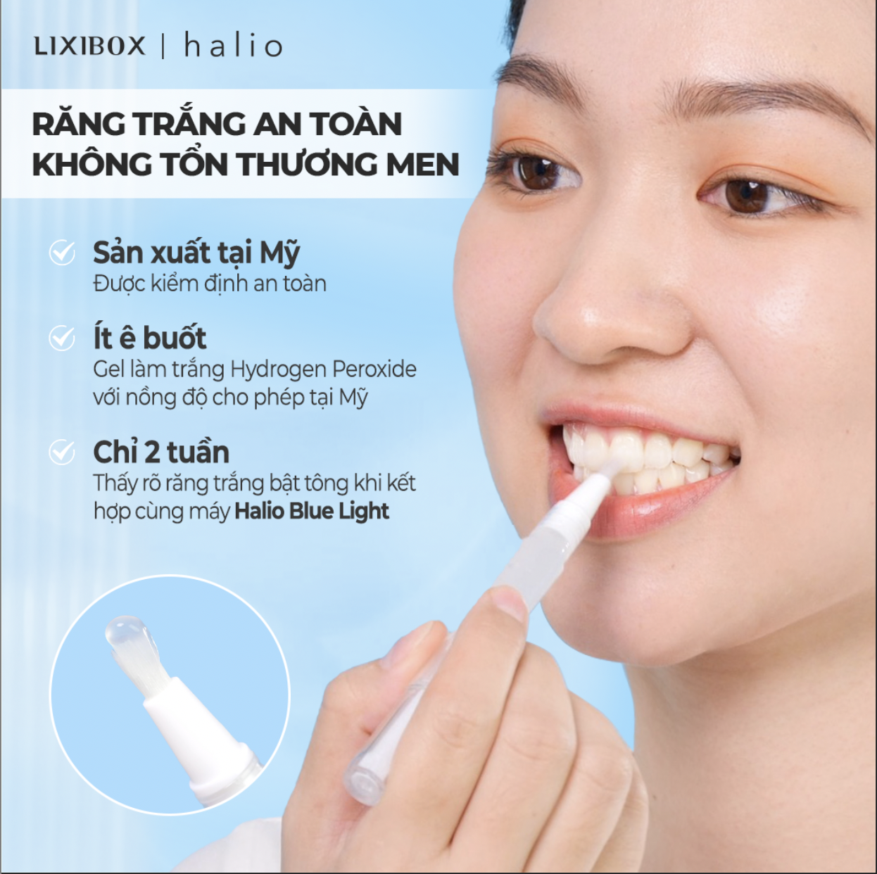 Combo Máy tăm nước cầm tay Cordless Oral Irrigator Và Máy Tẩy Trắng Răng Halio Blue Light Professional Teeth Whitening Enhancer