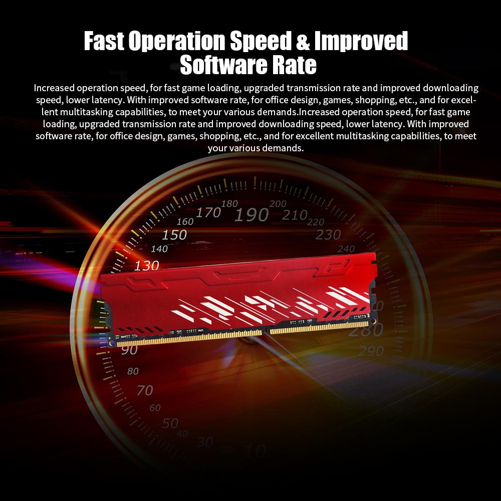JUHOR DDR3 4GB 1600MHz 1.5V Desktop PC Memory Bank PC Memory RAM Low Power Consumption Wide Compatibility with Heat Sink