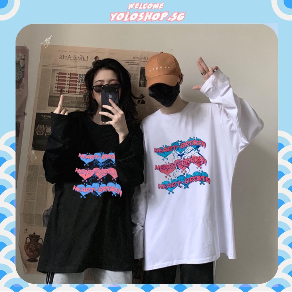 Áo Thun Tay Dài Unisex HEART BROKEN Form Rộng Thu Đông