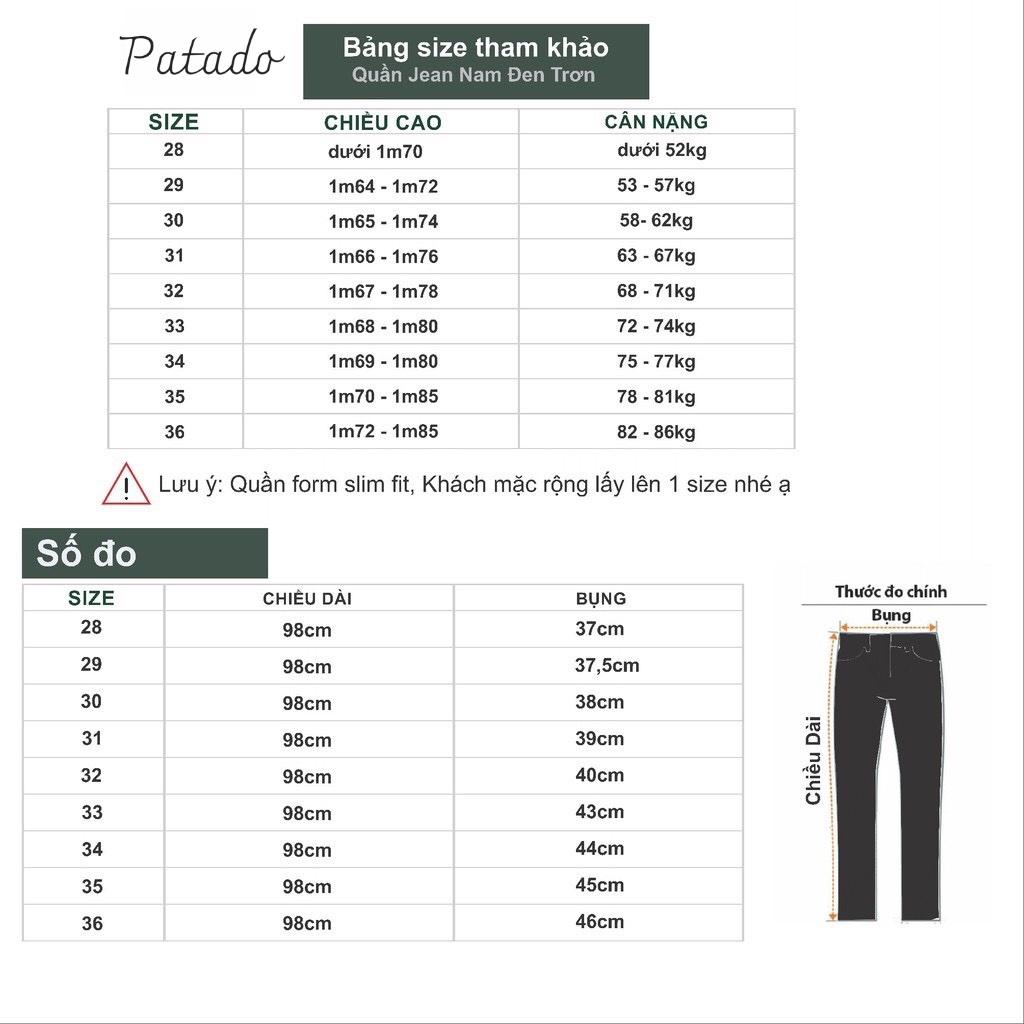 Quần jean nam đen trơn & rách vải jeans bò cotton duck cao cấp mềm mịn, co dãn - form slim fit