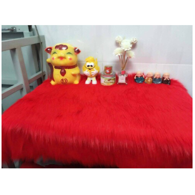 Thảm Lông Chụp Ảnh - Thảm Lông Thú Nhân Tạo ĐỎ