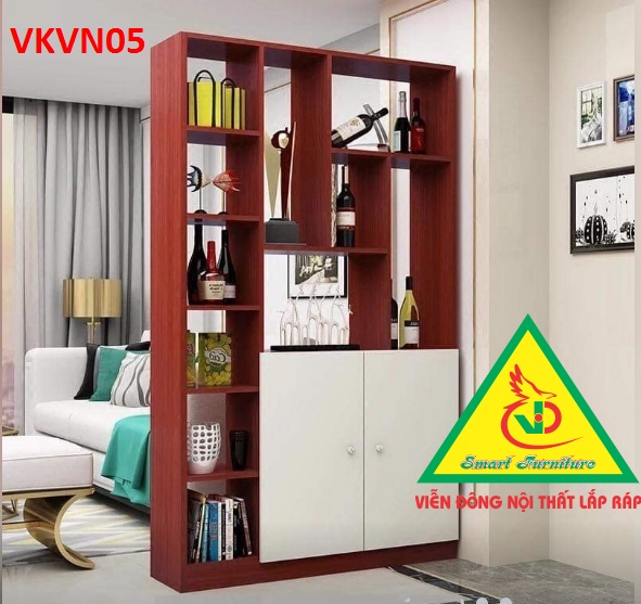 Tủ kệ trang trí kiêm vách ngăn phòng VNTK05 - Nội thất lắp ráp Viendong Adv