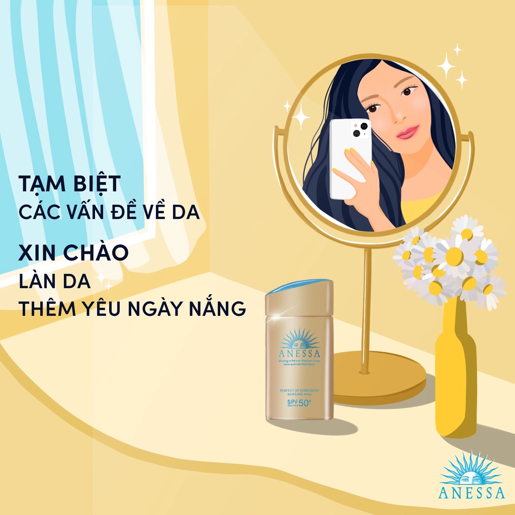 [ANESSA] Sữa Chống Nắng Dưỡng Cho Da Dầu Hoàn Hảo Chứa SPF50+ PA++++ Perfect UV Sunscreen Skincare Milk 60ml/20ml