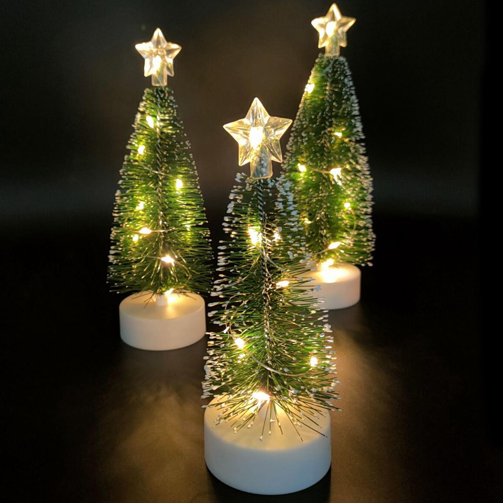 Set of 3 Miniature Christmas Trees Decorations  for Party Festival 3pcs S