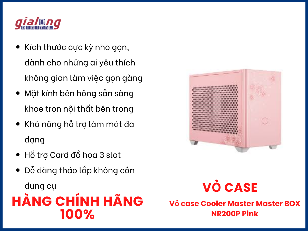 Vỏ case Cooler Master Master BOX NR200P Pink - Hàng chính hãng