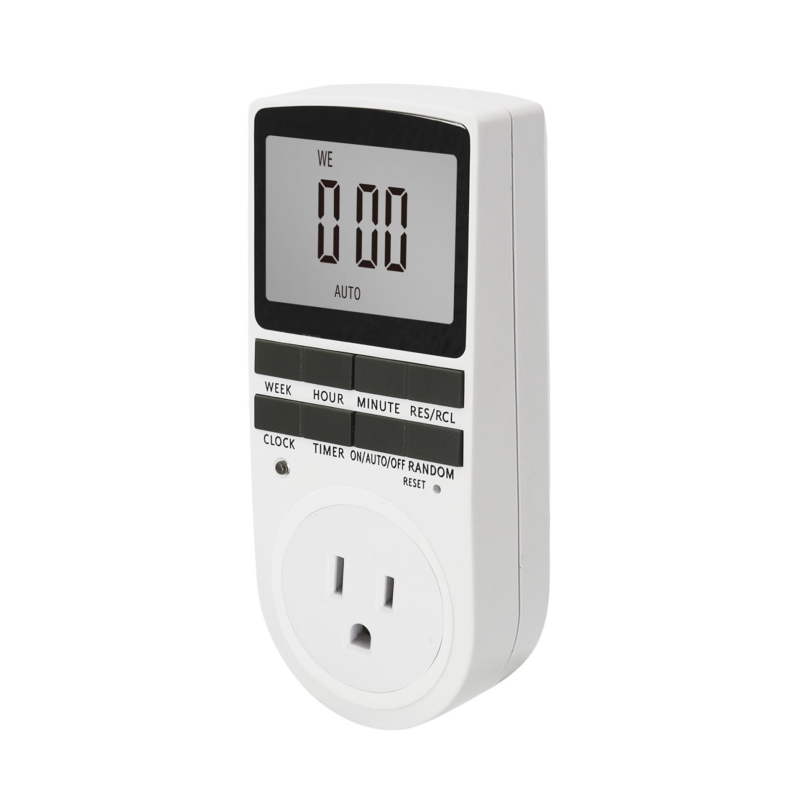Digital Timer Switch Socket Digital Electronic Timer Switch LCD Display Plug-in Programmable Time Switch Energy Saving Intelligent Electronic Timing Socket