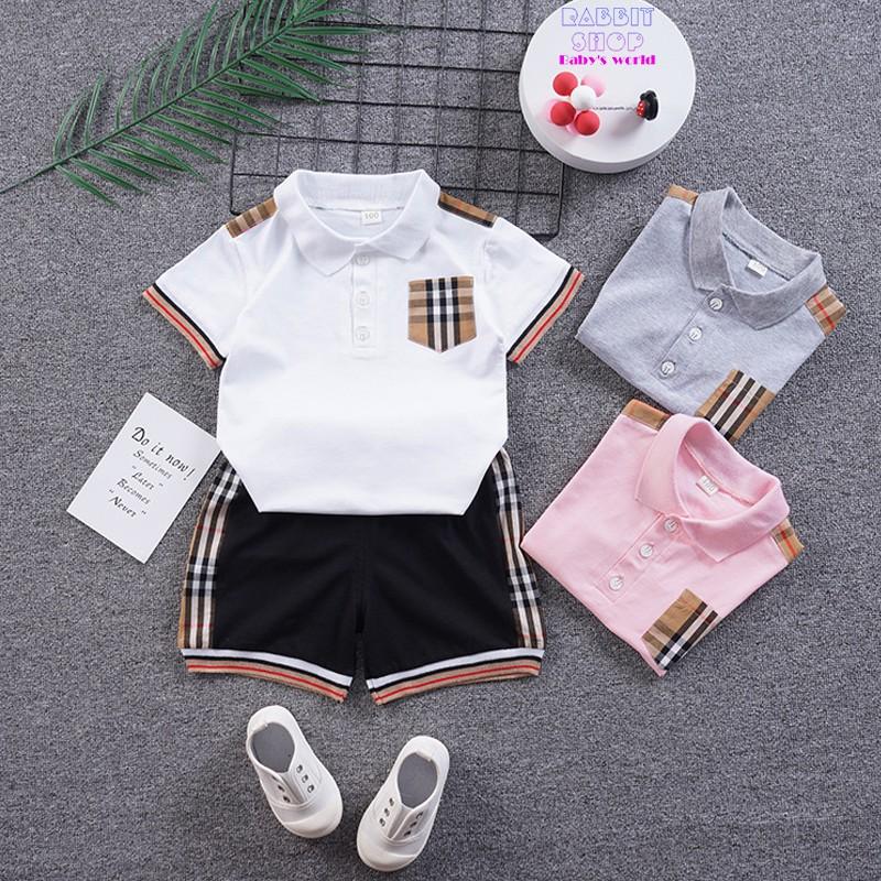 MH14 - Bộ quần áo thun Polo Cotton mềm mại, thoáng mát, cho bé từ 6 tháng - 7 tuổi