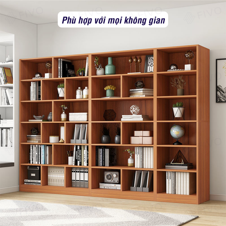 Kệ Sách Đứng Thông Minh Hiện Đại Tự Lắp Ráp FIVO Mẫu FB70 Chất Liệu Gỗ MDF Cao Cấp (40x24x178cm)