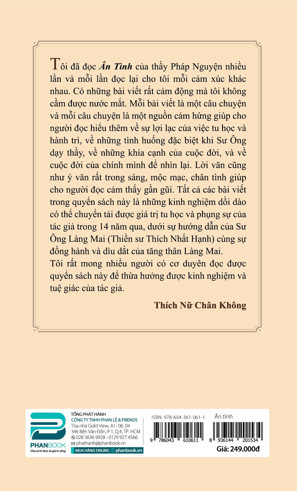 ÂN TÌNH - Thích Chân Pháp Nguyện - Tái bản -