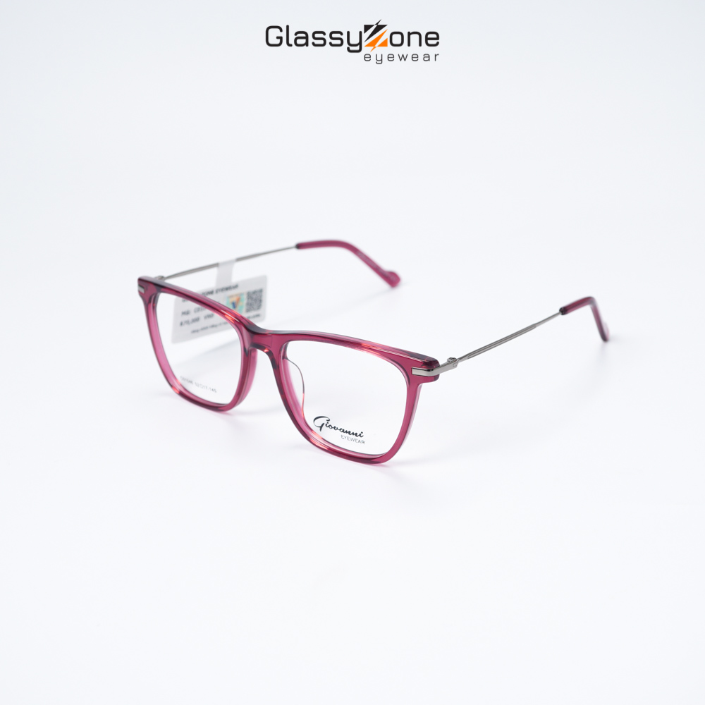 Gọng kính cận, Mắt kính giả cận nhựa Form vuông bầu thời trang Unisex Egan - GlassyZone