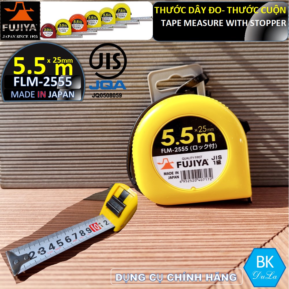 [Hàng SX tại Nhật] Thước dây- Thước cuộn 25mm 5.5M Fujiya FLM-2555 GENUINE- Made in Japan