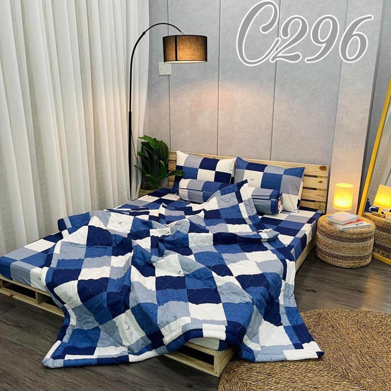 Drap Giường Ga Giường May Từ Vải Cotton  Mẫu Mới Mát Mềm Mịn Đẹp Vượt Thời Gian - Mẫu Caro Vàng