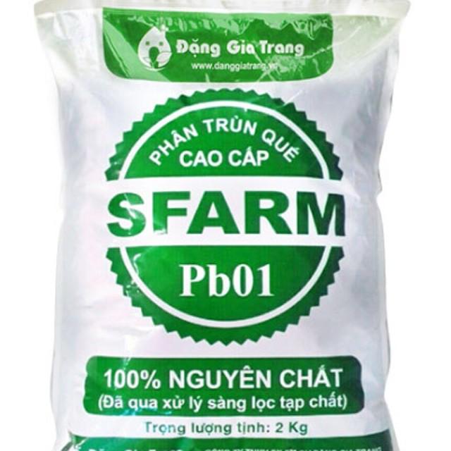 Phân Bón Trùn Quế SFARM cao cấp 2KG - phân bón hữu cơ trồng cây, trồng rau, cây cảnh nội thất, cây hoa kiểng