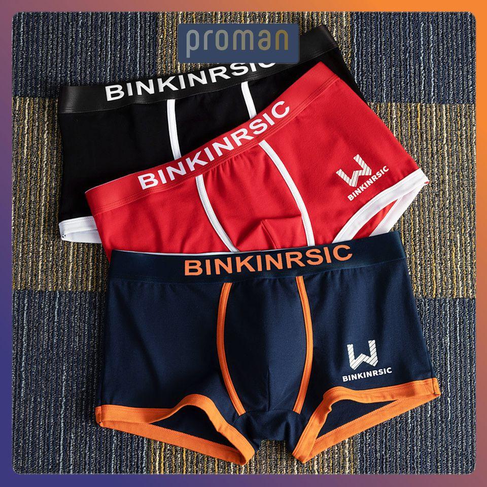Quần lót nam boxer cao cấp Cotton, Quần sịp nam cotton boxer BINKIN co giãn 4 chiều hàng xuất khẩu SD09 SL02 - PROMAN